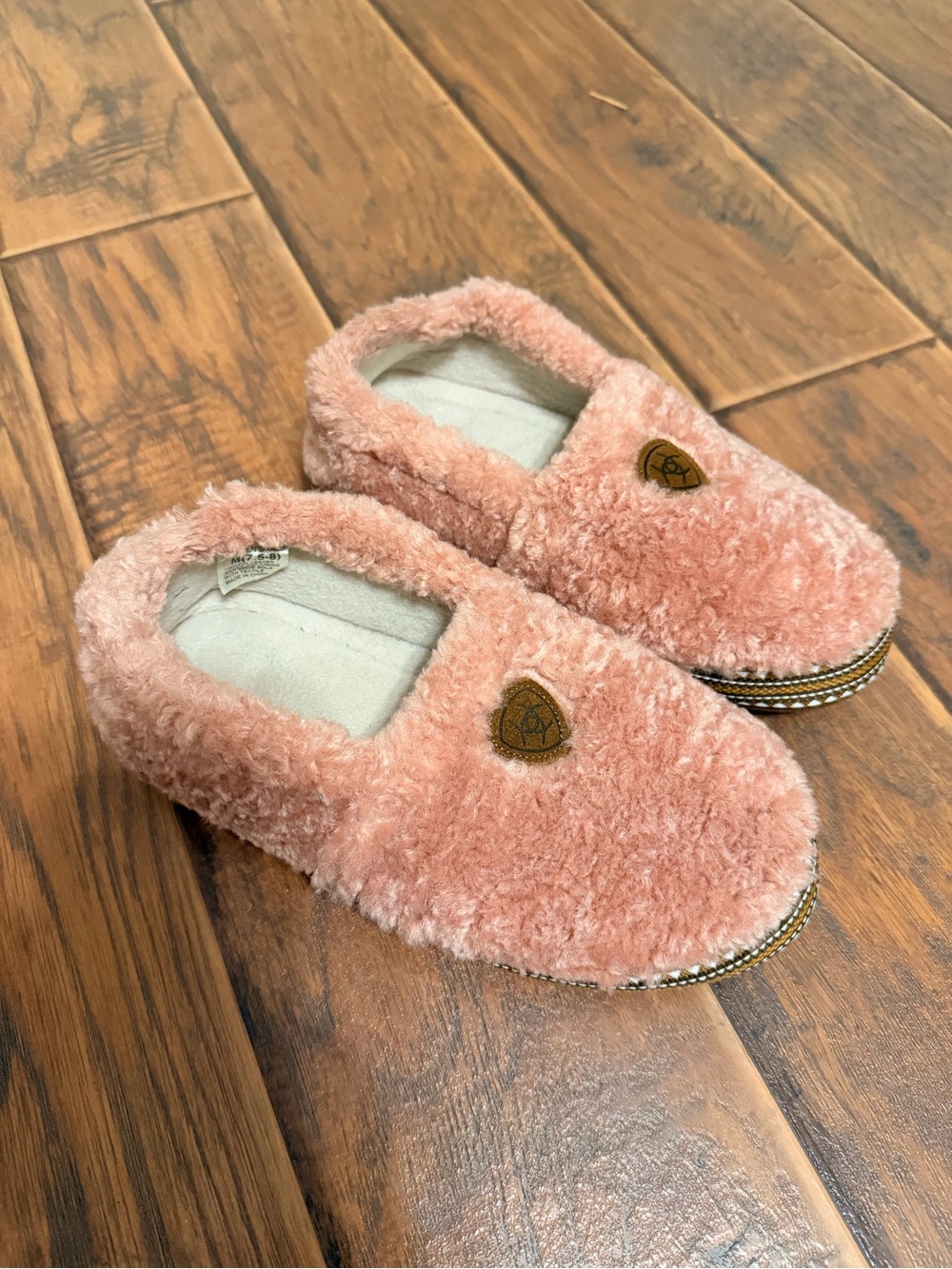 Ariat Pink Fuzzy Indoor Outdoor Slippers